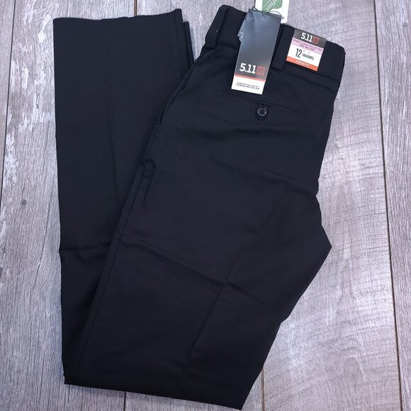 5.11 Tactical Pants Women’s 12 Black PDU Class A Flex-Tac Wool Blend Unhemmed - Picture 1 of 10